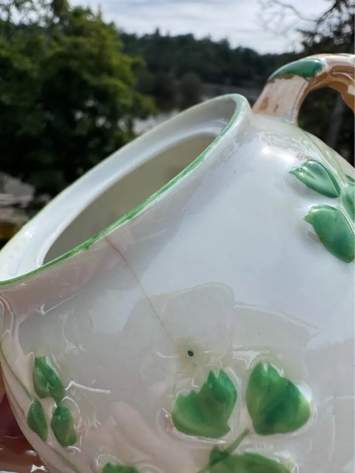 Rare Vintage Erin Ireland Bamboo Handle Shamrock China Tea Set (16-Piece) - photo 11