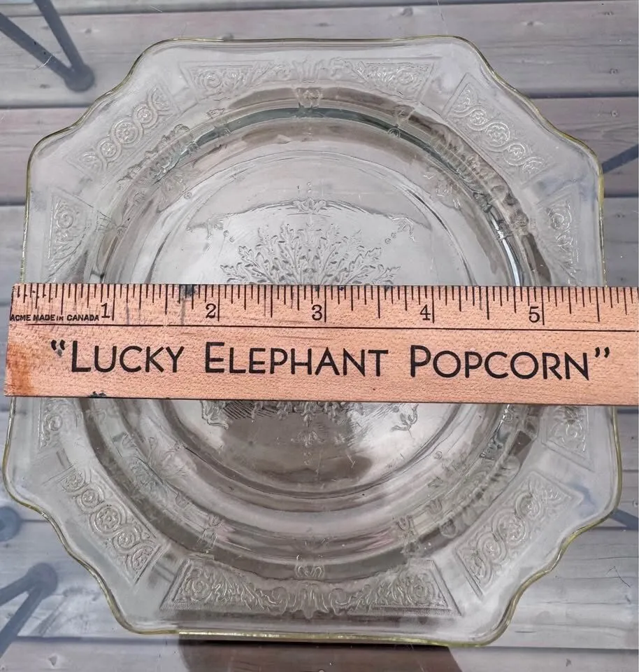 Vintage 1930s Anchor Hocking Princess Topaz Depression Glass Plate - 5.5" - photo 2