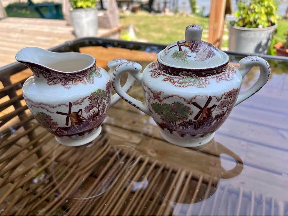 Vintage Sugar Bowl & Creamer Japan