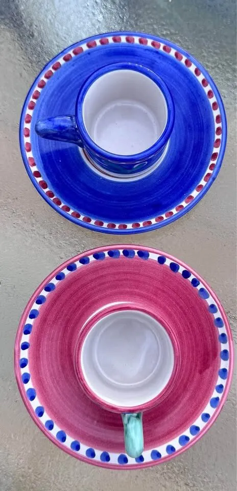 Authentic Solimene & Nuova Vietri Italian Ceramic Espresso/Coaster Set - photo 6
