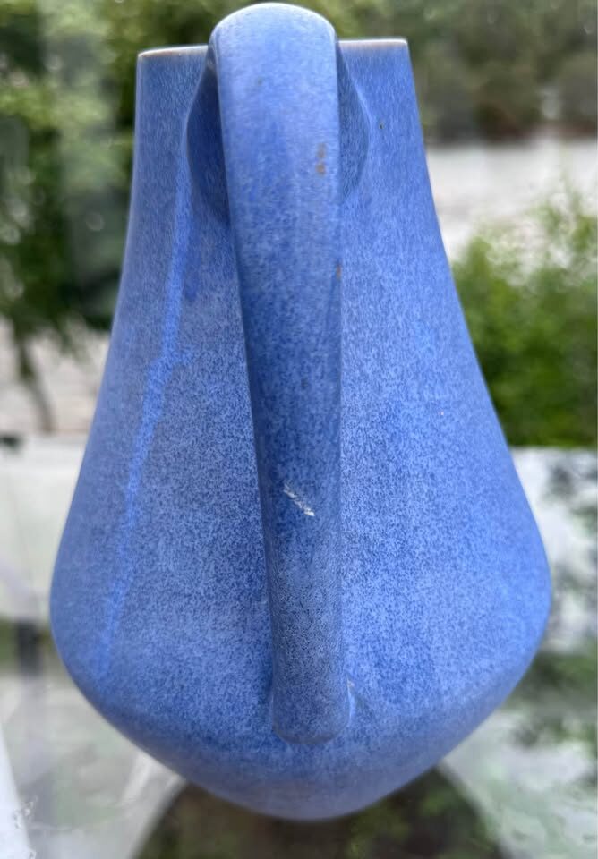 Mid Century Modern Blue Ceramic Carafe Vase Germany - photo 2