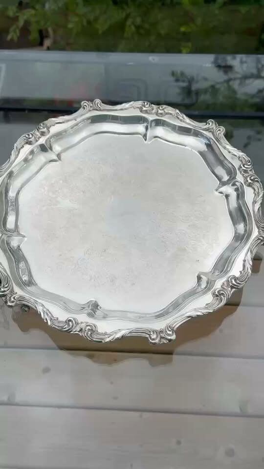 Vintage Wallace "La Reine" Silverplate Footed Serving Tray - Wedding Venue Decor!