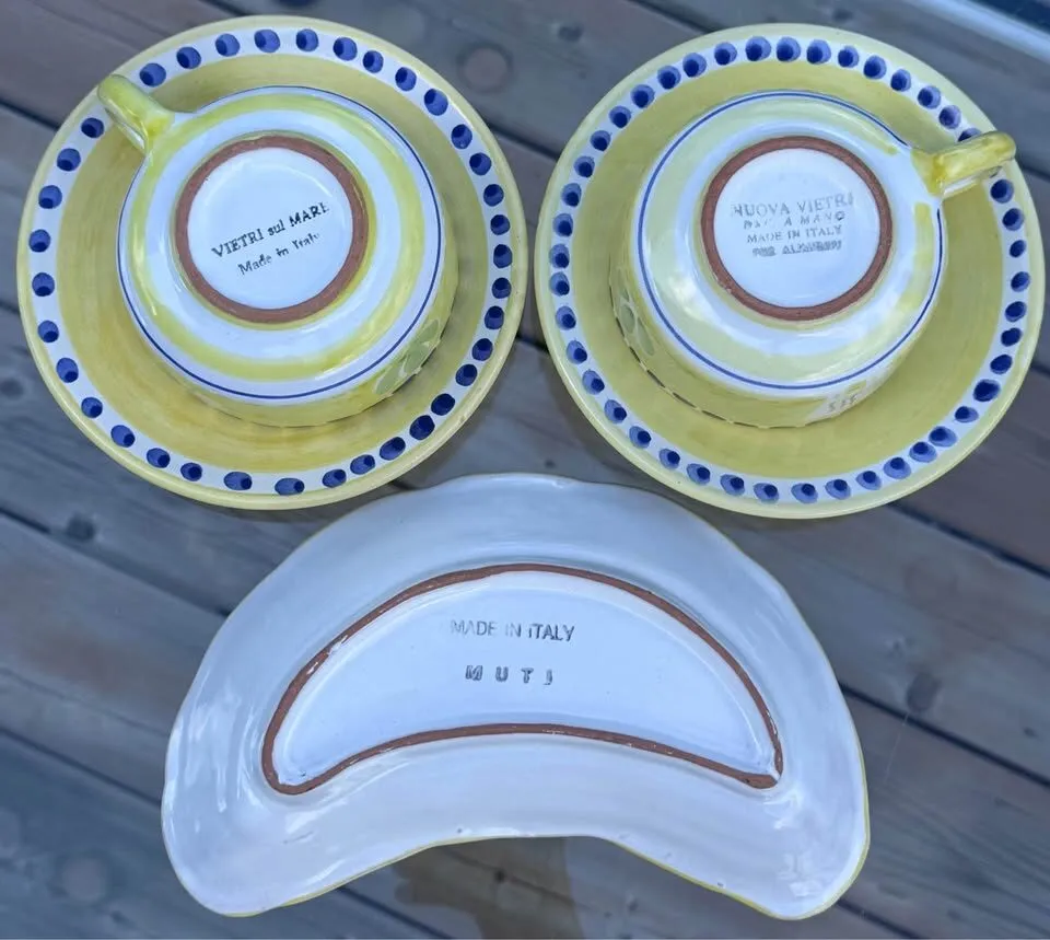 Vintage Italian Majolica Large Tea/Coffee Set - Vietri sul Mare / Muti (3 Pcs) Rams - photo 7