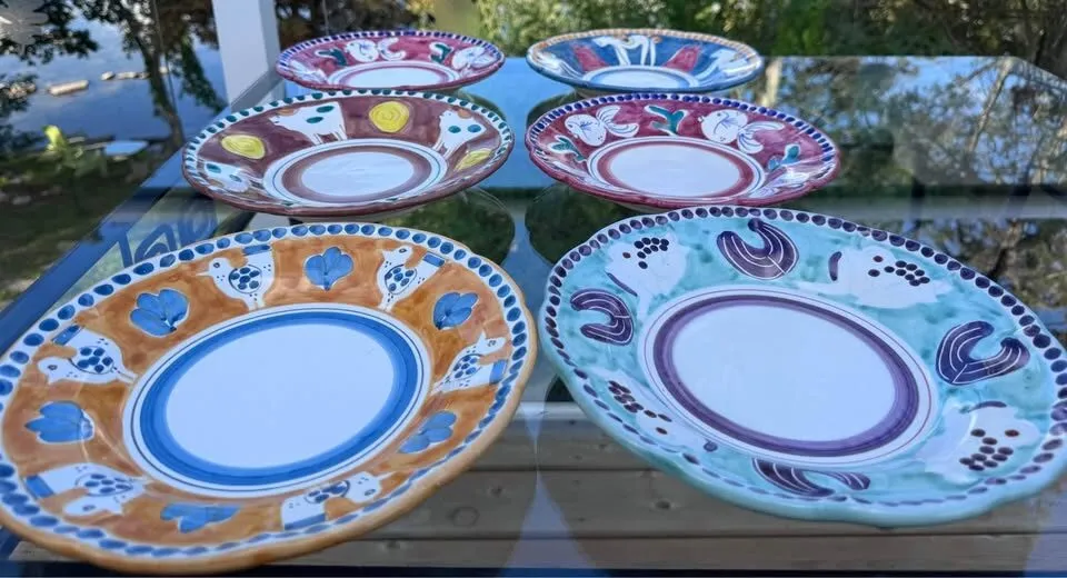 Vintage Nuova Vietri Italian Hand-Painted Bowls - Animal Patterns - photo 3