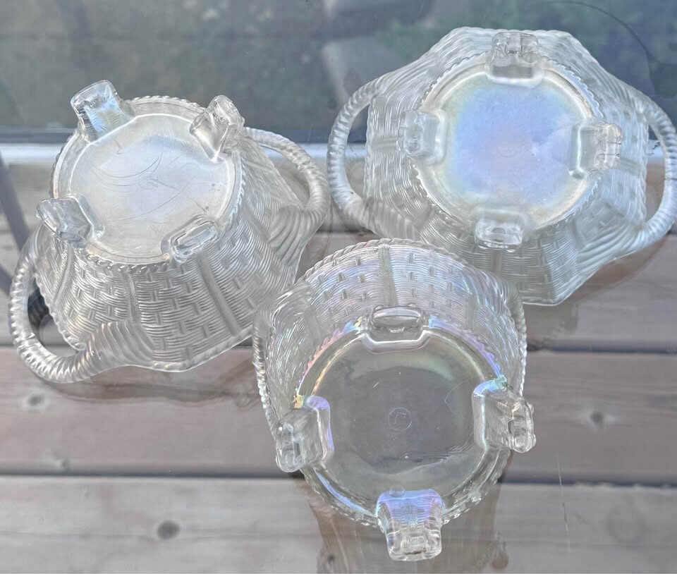 Rare Antique Northwood White Carnival Glass "Bushel Baskets" - Early 1910s - photo 8