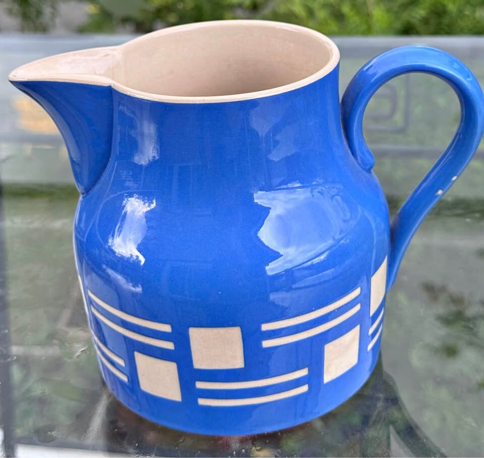 Villeroy & Boch Dresden "Mercury Mark" Jugendstil Pitcher (c. 1900-1909)