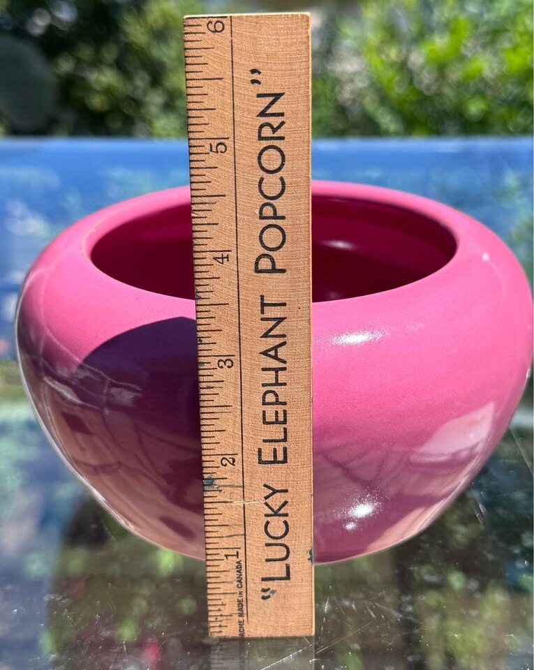 Rare ART DECO Bourne Denby Glossy Pink Stoneware Jardinière - photo 4