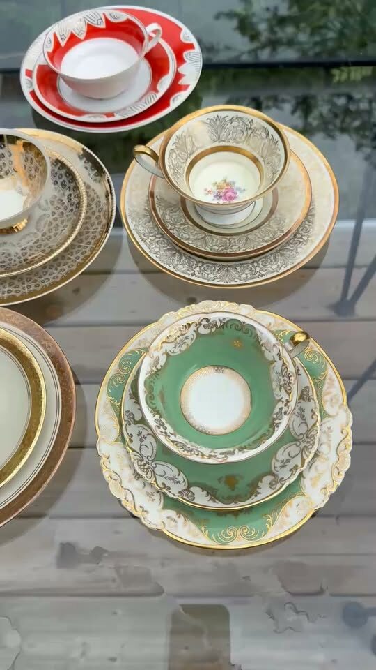 Vintage German Porcelain Tea Trios / Sammeltassen -Flawless Condition