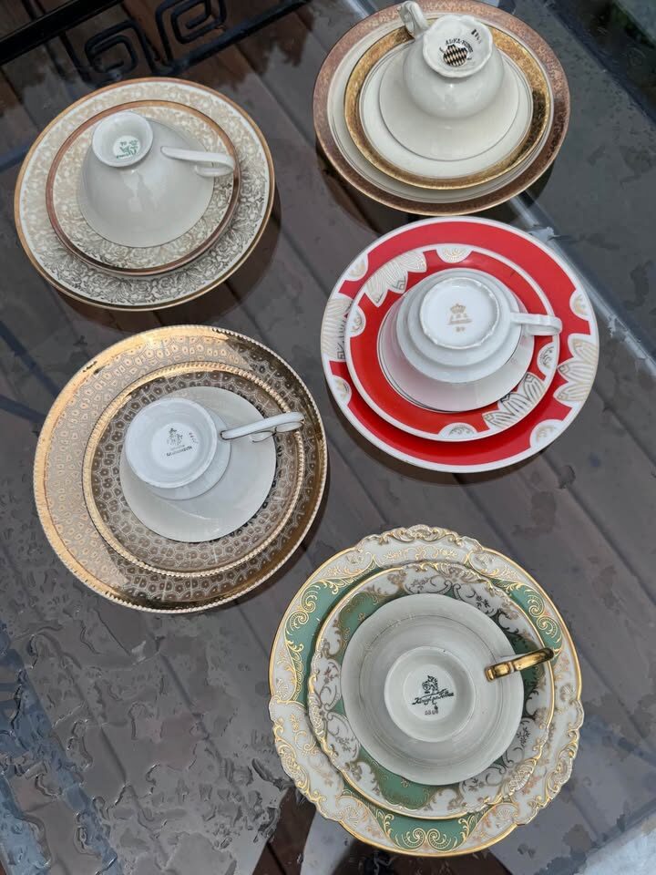 Vintage German Porcelain Tea Trios / Sammeltassen -Flawless Condition - photo 10