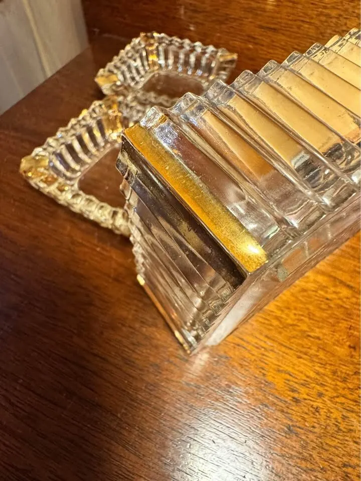 Mid-Century Jeannette Glass Hollywood Regency Glassware with Gold Accent - photo 6