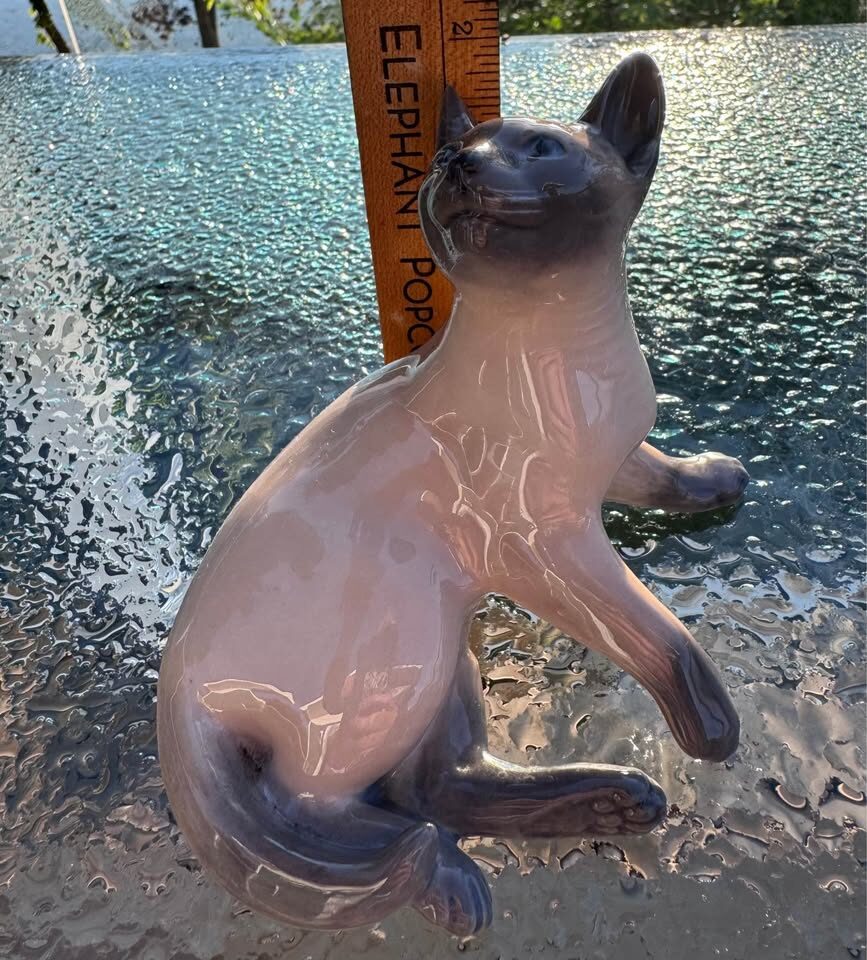 Vintage 1969-1973 Royal Copenhagen Porcelain Siamese Cat Figurine - #2862 - photo 5