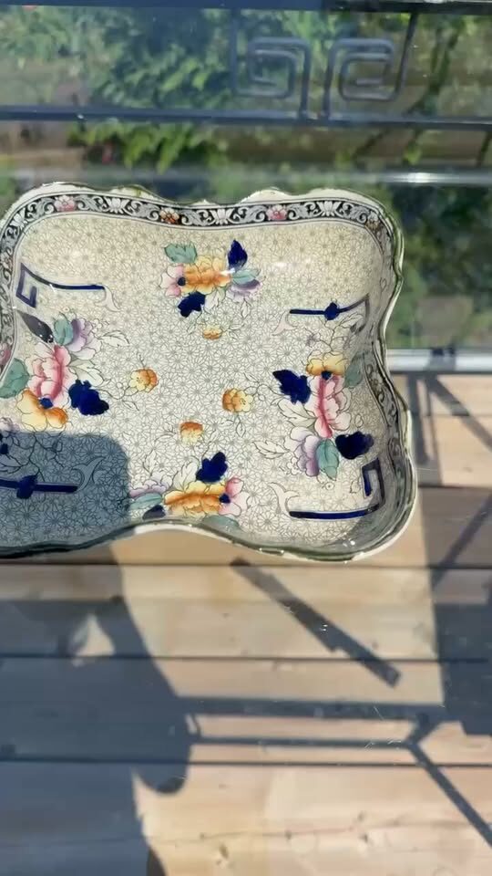 Antique S. Hancock & Sons "Trent" Square Bowl (1912-1923) Rare pattern 6265