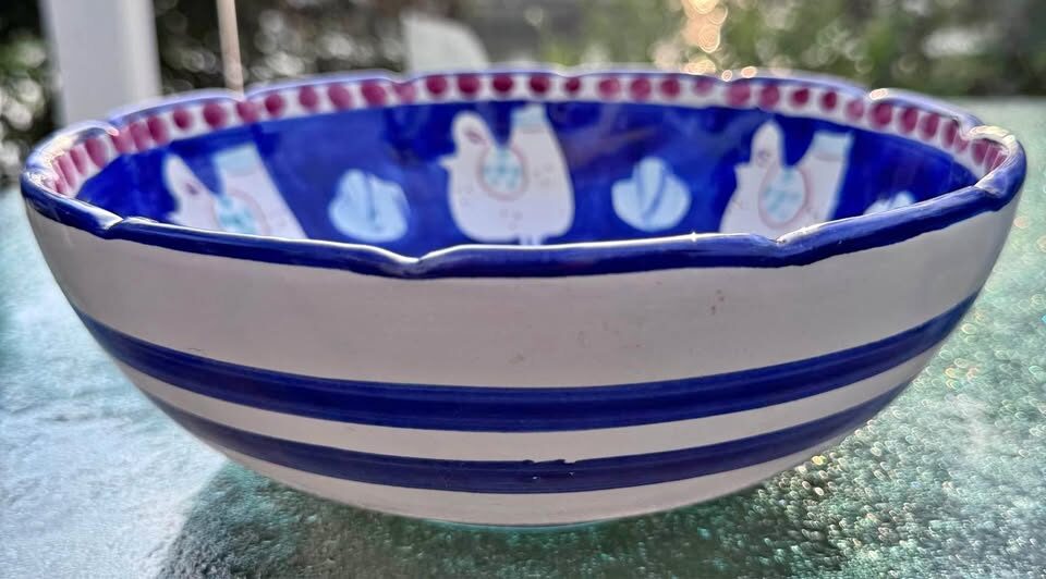 Vintage Nuova Vietri Campagna Chicken 9" Vegetable Serving Bowl - Italy - photo 2