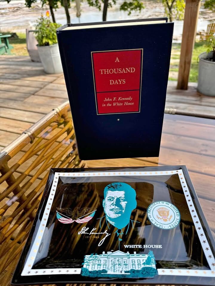 John F. Kennedy Commemorative Tray and 'A Thousand Days' Book
