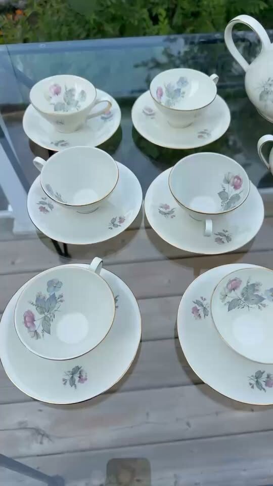 Vintage 1950s Alka Bavaria Germany Fine China Tea Set - 19 Pcs