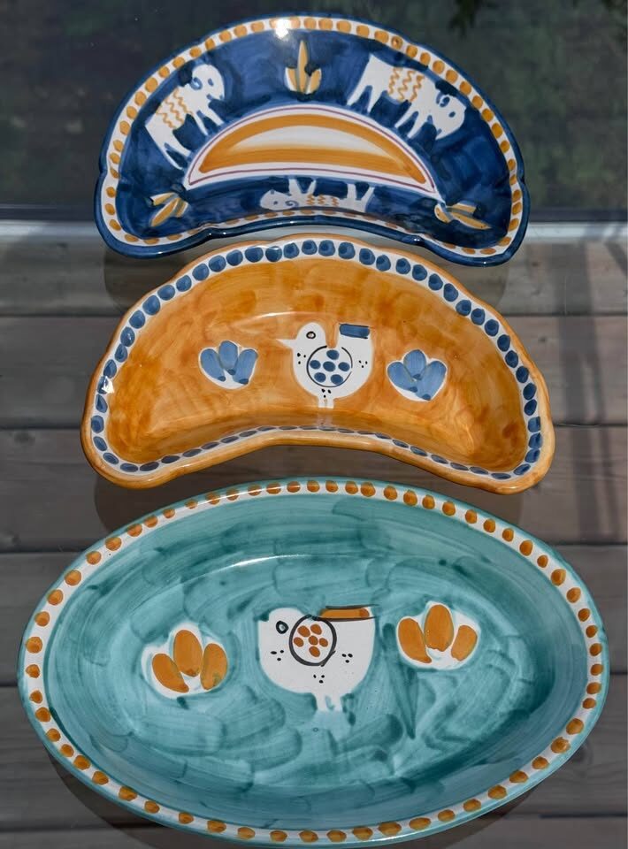 Vintage Italian Majolica Serving Set - Animal Motif Pottery (3 Pcs) - photo 4