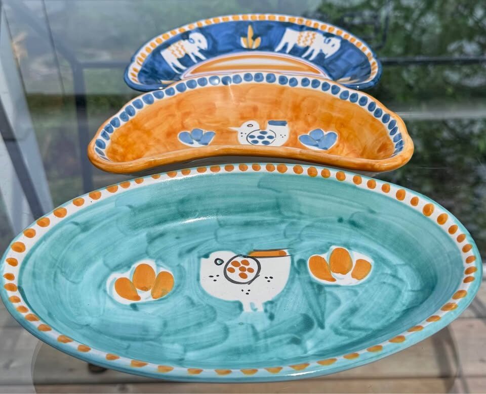 Vintage Italian Majolica Serving Set - Animal Motif Pottery (3 Pcs) - photo 5