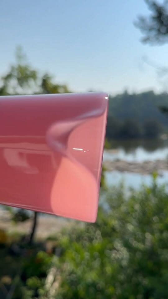 Vintage Mid-Century Pink Italian Glass Ewer Pitcher - 1960s
