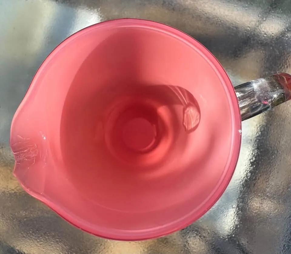 Vintage Mid-Century Pink Italian Glass Ewer Pitcher - 1960s - photo 4