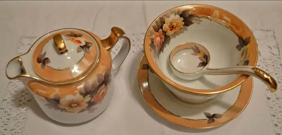 Noritake Lusterware Teapot and bowl - photo 1