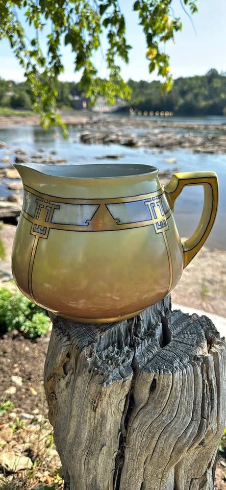 Circa 1915 Wm. Guerin & Co. Limoges Jug - Hand-Painted Art Deco Faux Marbre - photo 2