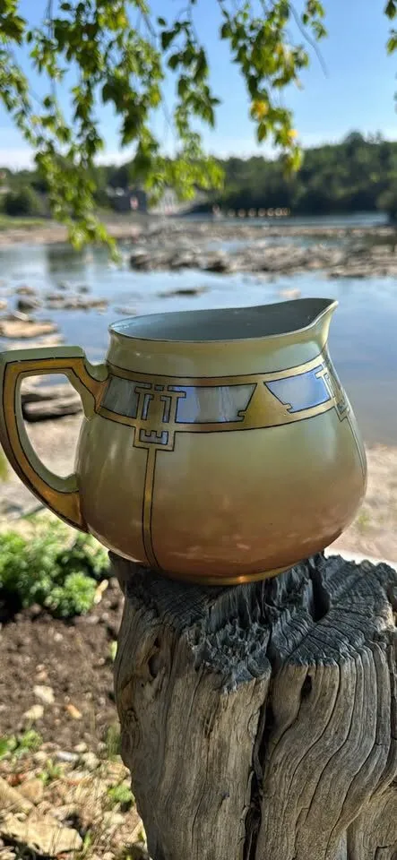 Circa 1915 Wm. Guerin & Co. Limoges Jug - Hand-Painted Art Deco Faux Marbre - photo 6