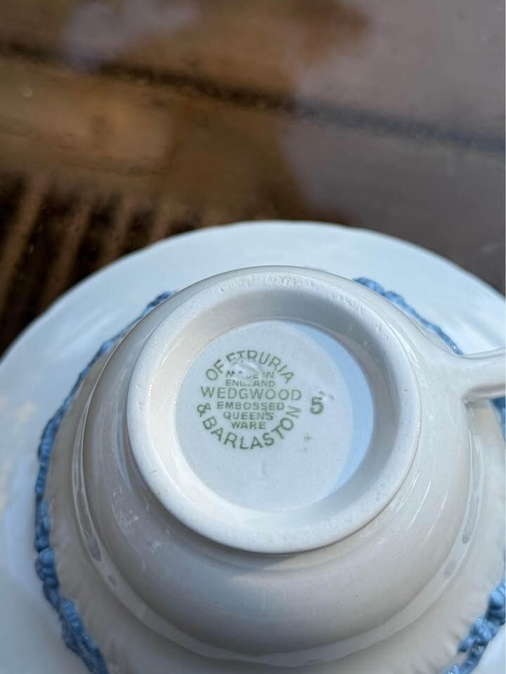 Wedgwood Embossed Queensware Cup and Saucer - photo 4