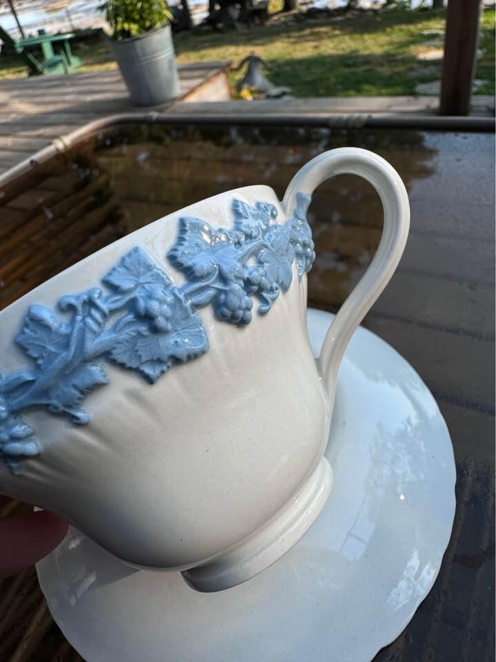 Wedgwood Embossed Queensware Cup and Saucer - photo 5