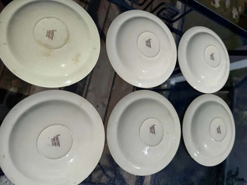 Set of 6 Susie Cooper Tiger Lily Saucers 1930s - photo 3