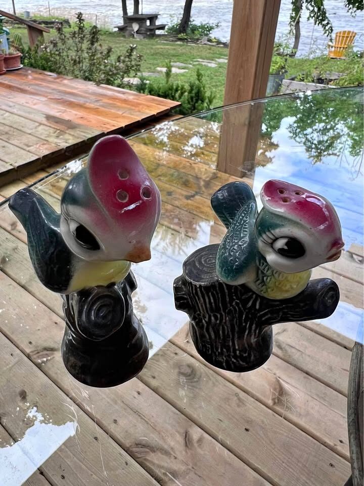 1950s Japanese Bluebird (or Cartoon Bird) Salt and Pepper Shakers