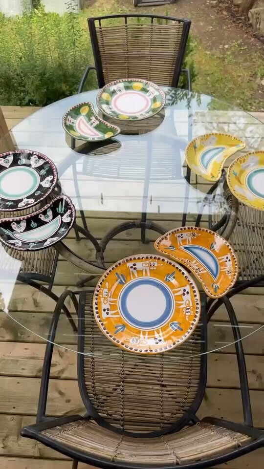 Authentic Ceramiche Casola Positano Hand-Painted Italian Plates Set