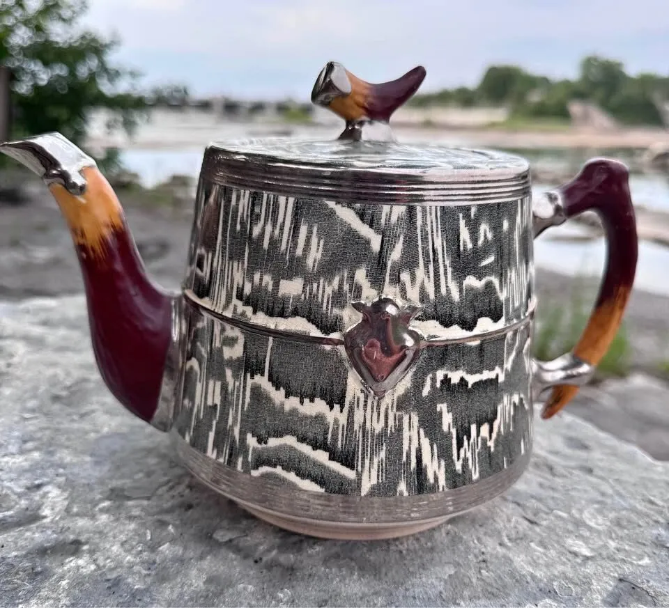 Rare Vintage 1930s Arthur Wood "Silver Shield" Teapot - Art Deco English Pottery - photo 2