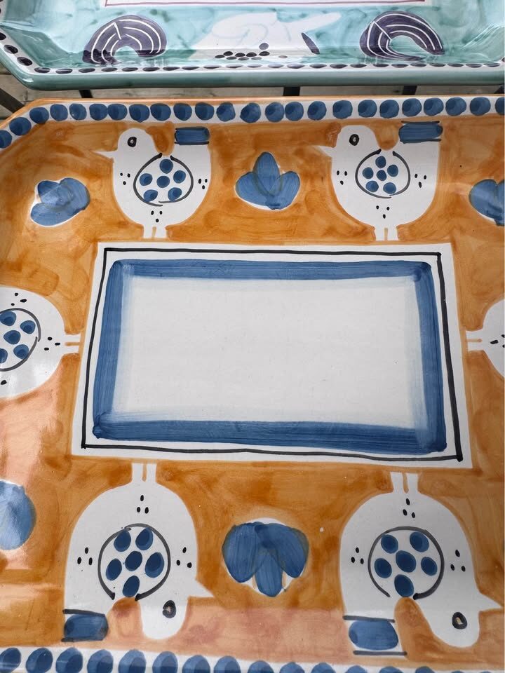 Vintage Nuova Vietri Italian Ceramic Platters - Chicken & Frog - photo 4