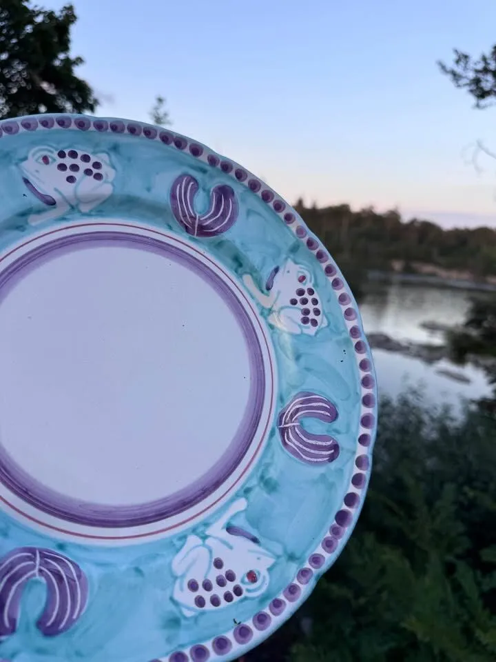 Vintage Vietri Campagna "Rana" Frog Charger Platter & Crescent Mezzaluna Salad Plates - Set of 3 - photo 9