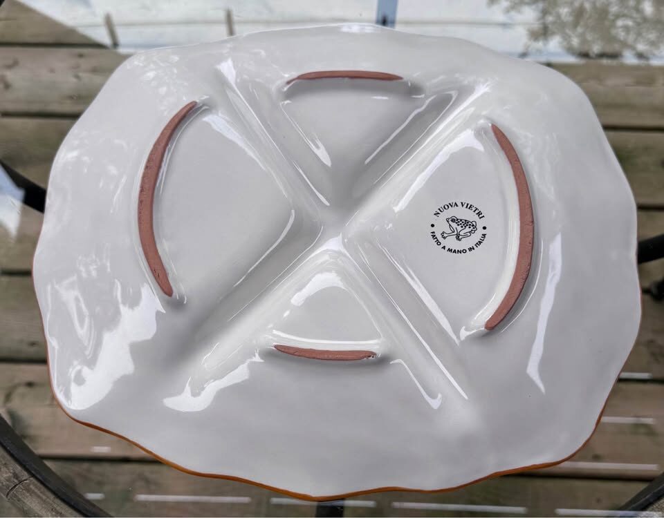 Large 14" Vintage Nuova Vietri Italian Ceramic Divided Serving Platter / Antipasto Tray -! - photo 4
