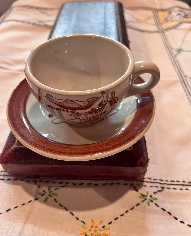 Vintage J.E. Heath Erica Stoneware Cup & Saucer - Banff School of Fine Arts 1967