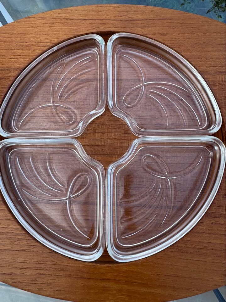 Vintage Mid-Century Modern Japanese Bentwood & Glass Condiment Tray - photo 6
