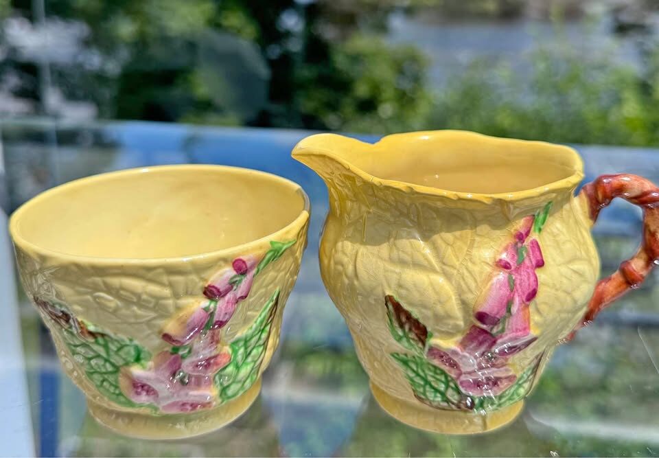 Vintage Carlton Ware "Foxglove" Cream & Sugar Set