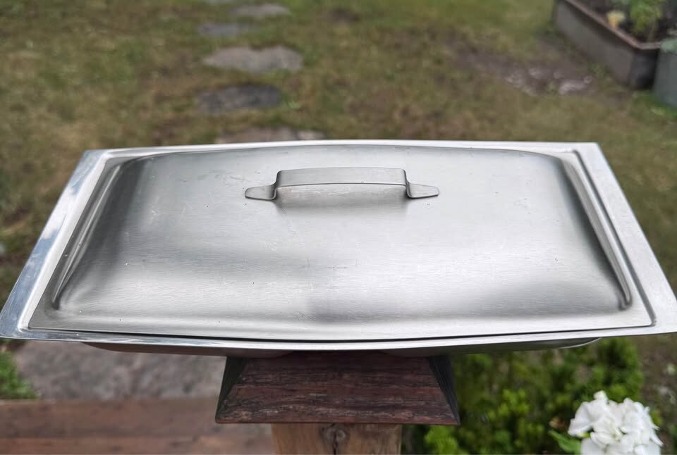 Vintage Chichester Stainless Steel Divided Serving Dish with Lid - MCM - photo 4