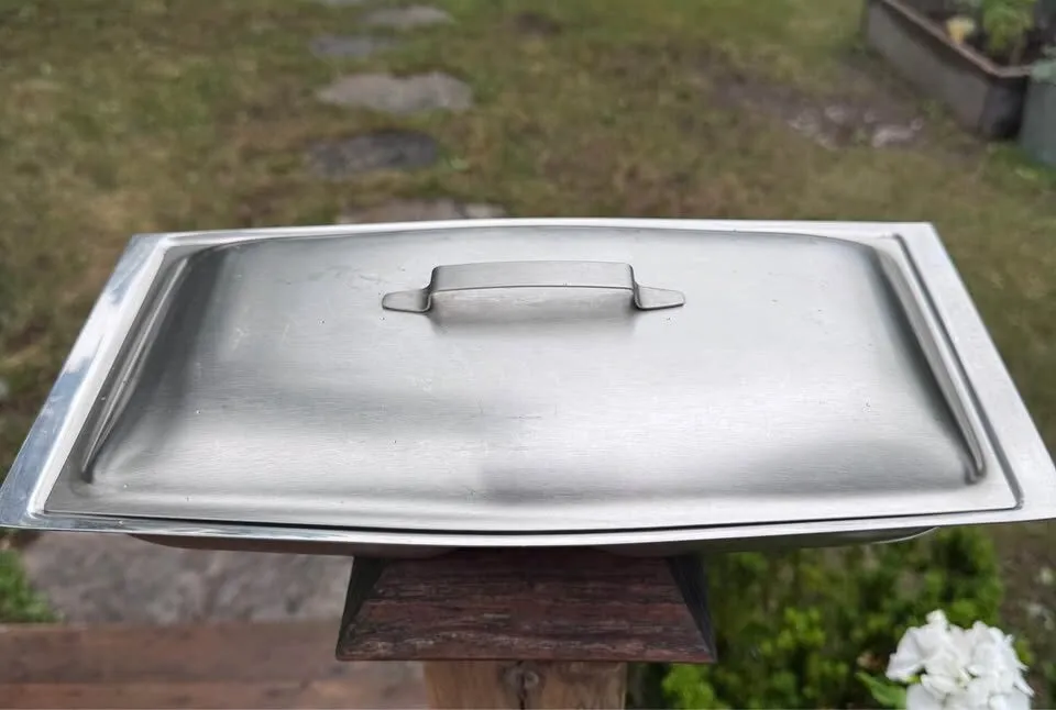Vintage Chichester Stainless Steel Divided Serving Dish with Lid - MCM - photo 4