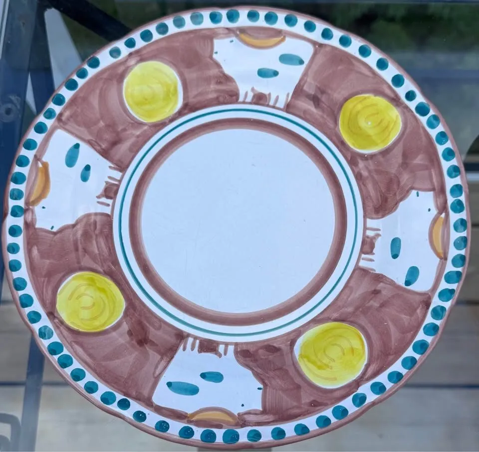 Authentic Hand-Painted Italian Ceramic Dinner Plates - Vietri & Casola Animal Patterns - photo 7