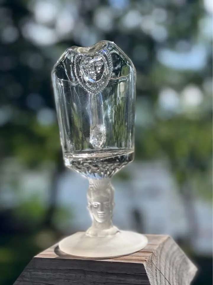 Pair of Vintage "Three Face" & "Frosted Lion" Glass Creamers (Reproductions) - photo 3