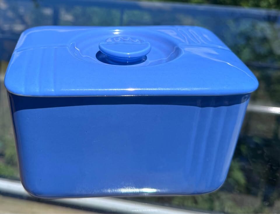 Vintage Hall China Westinghouse Refrigerator Dish with Lid - Cornflower Blue - photo 8