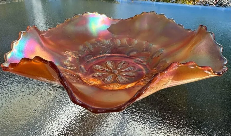 Vintage Marigold Carnival Glass Bowl - photo 3