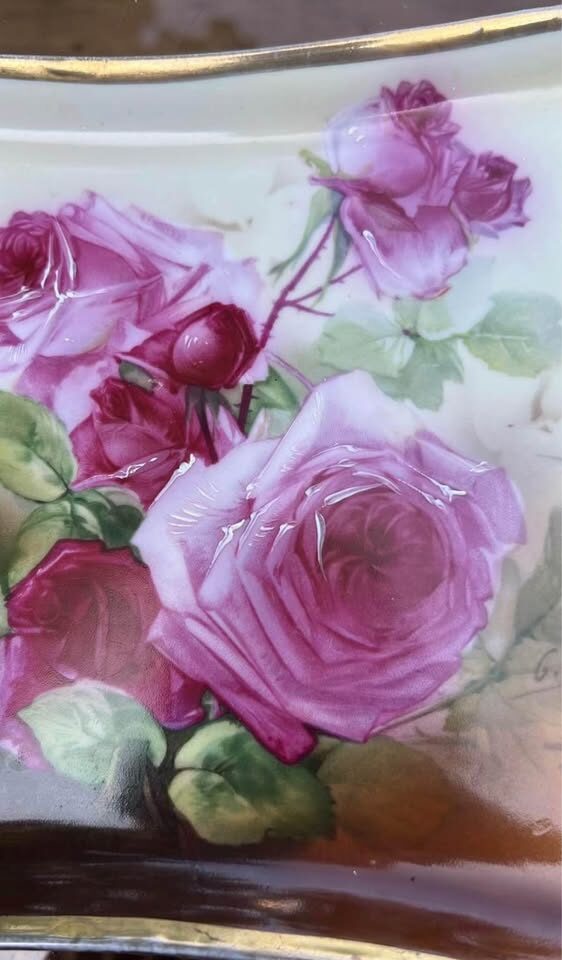 Antique Hand-Painted Vienna Austria Dresser Tray - Signed by Artist - photo 4