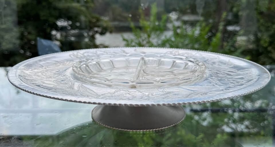 Vintage Wilson Specialties Aluminum Lazy Susan w/ Original Glass Insert and lid - photo 5