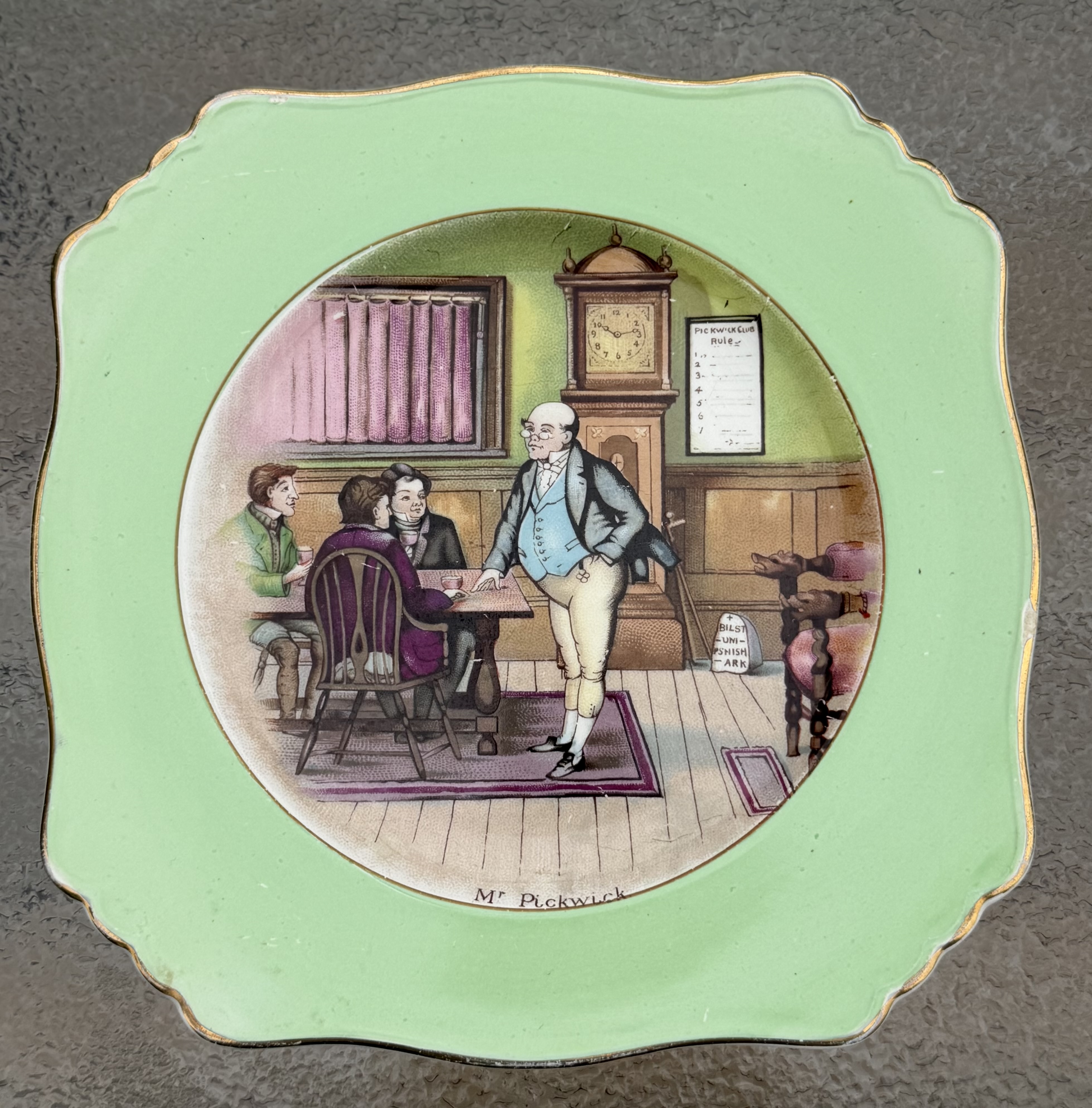 Vintage Royal Winton Grimwades "Mr. Pickwick" Dickens Plate (As-Is)